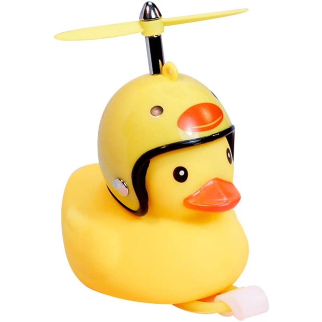 Bicycle Horn Yellow Duck with Helmet and Light - Bicycle Bell, Bicycle Accessories for Racing Bike, MTB