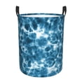 thumbnail image 1 of Balery Blue Tie Dye Cesta de ropa redonda con asas, impermeable, independiente, para ropa, juguetes, dormitorio y familia-Medium, 1 of 6