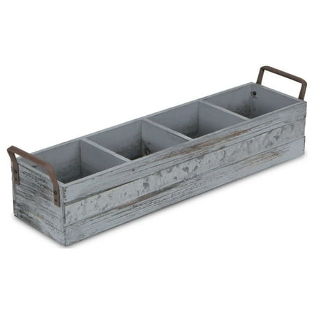 UPC: 0785853058575 | Home Decorative Gray Wash Wooden 3 Slot with 4 Storage Caddy