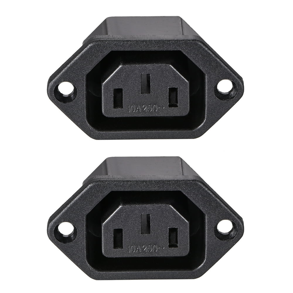 C13 Panel Mount Plug Adapter 250V AC 10A 3 Pins IEC Inlet Module Plug