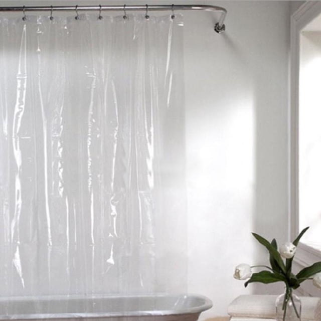 Cortina de ducha de PEVA transparente con imán reforzado, resistente al moho, impermeable, para baño