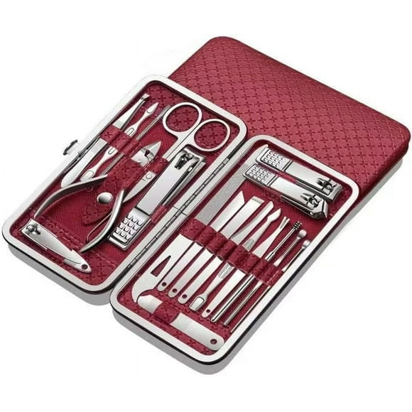 Manicure Set Nail Clippers Pedicure Kit 19Pieces Stainless Steel Manicure Kit Professional Grooming Kits Nail Care Tools