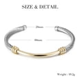 thumbnail image 3 of Cable Bracelet for Women Girl Silver Gold Rose Gold Inspired Antique Stainless Steel Twisted Cuff Bangle, 3 of 6