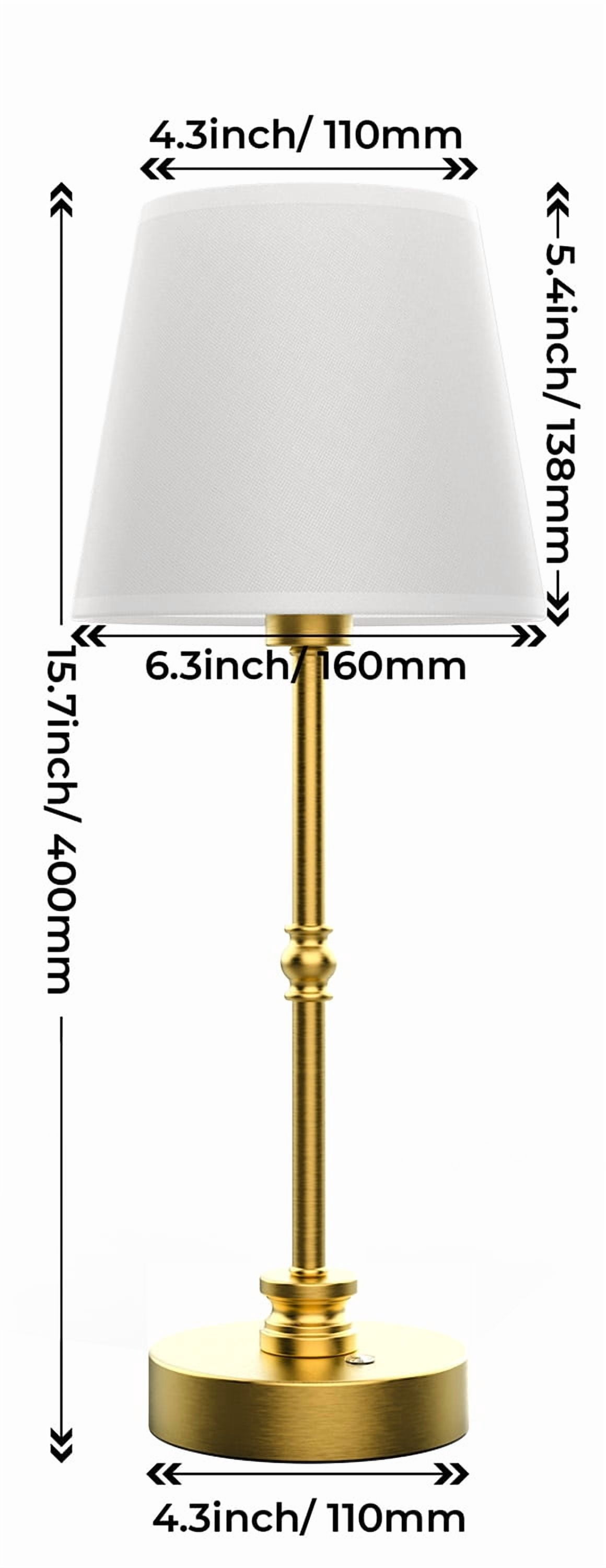Rechargeable Table Lamp Cordless,5200mAH Battery Powered LED Lamp,2700k,Stepless Dimming,Portable Touch Control Lamp for Dining Room, Living Room,Bedroom etc,Antique Brass,1 Pack