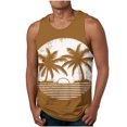 thumbnail image 2 of WAENQINLA Tank Tops Men Cotton Summer Breathable Hawaii Shirts Sleeveless Casual Beach Tank Undershirts Crewneck Slim Fit A Shirts Coffee S, 2 of 5