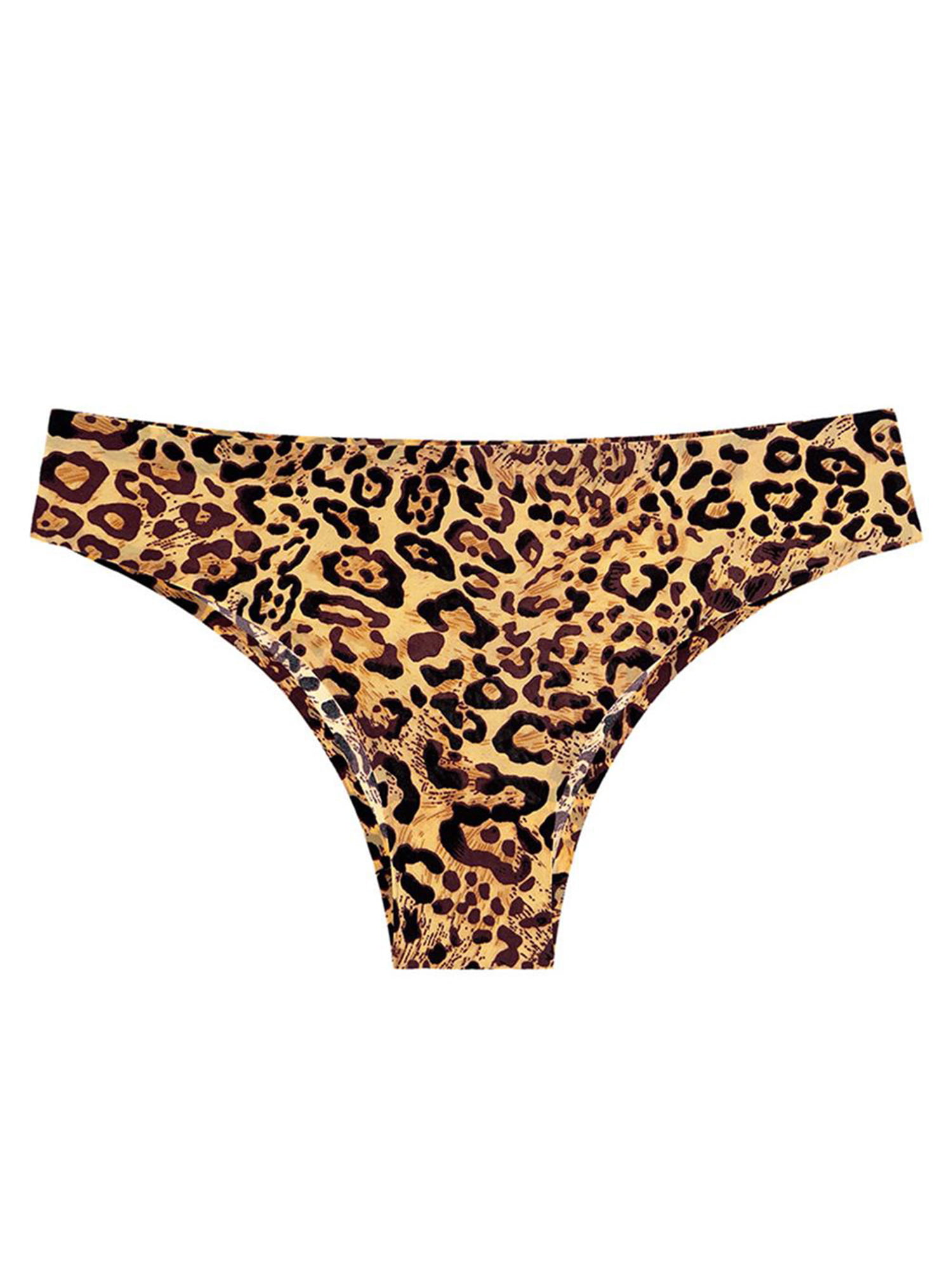 Eleluny Women Briefs Leopard Thong G-String Panties Underwear Knickers ...