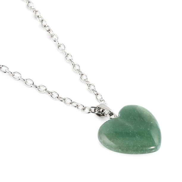 Collar con colgante de amor en forma de gota, collares encantadores que combinan con todo, diseño especial delicado, decoración de cadena para Ropa, zapatos y accesorios Miscelánea Aventurina verde Qarigey AP014856-04
