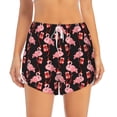 thumbnail image 4 of Lsque New Year Flamingo Printed Women's Running Shorts with Liner Pockets,Elastic Quick Dry Workout Athletic Gym Yoga Shorts,Womens High Waist Shorts-XX-Large, 4 of 9