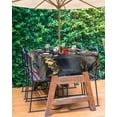 thumbnail image 3 of Fsddascl Modern Abstract Outdoor Tablecloth - 60x120 Inch Rectangle Dining Table Cover, Luxury Black Golden Marble Texture Waterproof Outdoor Table Cloth with Umbrella Hole & Zipper for Picnic/Patio, 3 of 7