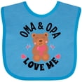 thumbnail image 3 of Inktastic Oma and Opa Love Me Grandchild Bear Girls Baby Bib, 3 of 4