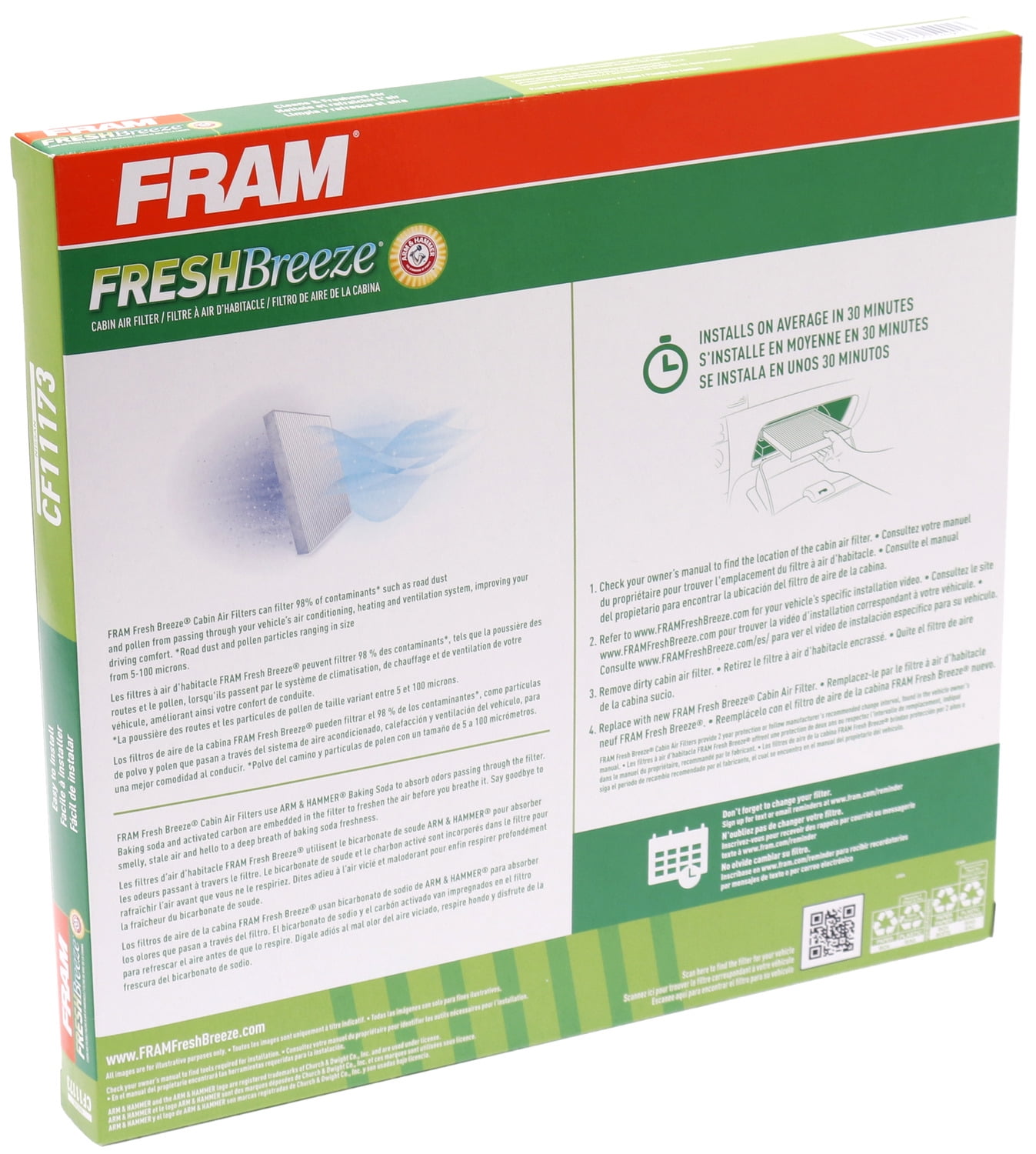 FRAM Cabin Air Filter CF11173 For 2007-2012 Nissan Altima, 2009-14 Maxima, Murano