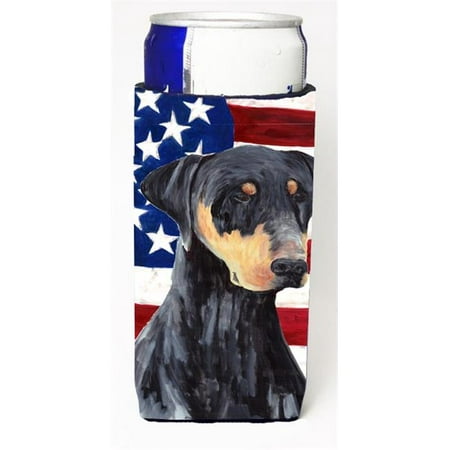 Usa American Flag With Doberman Michelob Ultra bottle sleeves For Slim Cans - 12