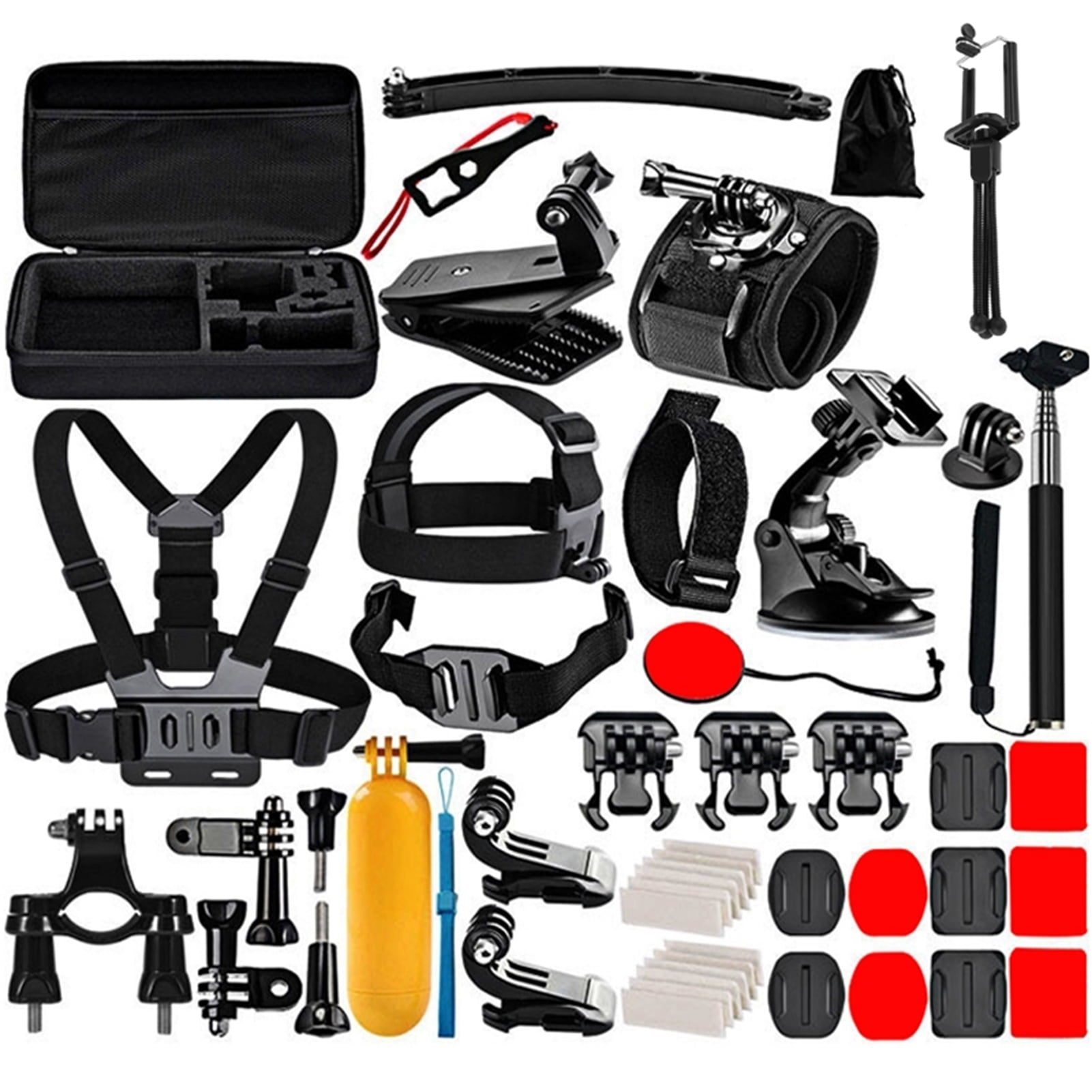 Selfie Monopod 7 in 1 Chest Belt Wrist Belt Xiaoyi and Other Action Cameras Reli Head Strap Tripod Mount Carry Bag Set for GoPro New Hero / HERO7 /6/5 /5 Session /4 Session /4/3+ /3/2 /1 