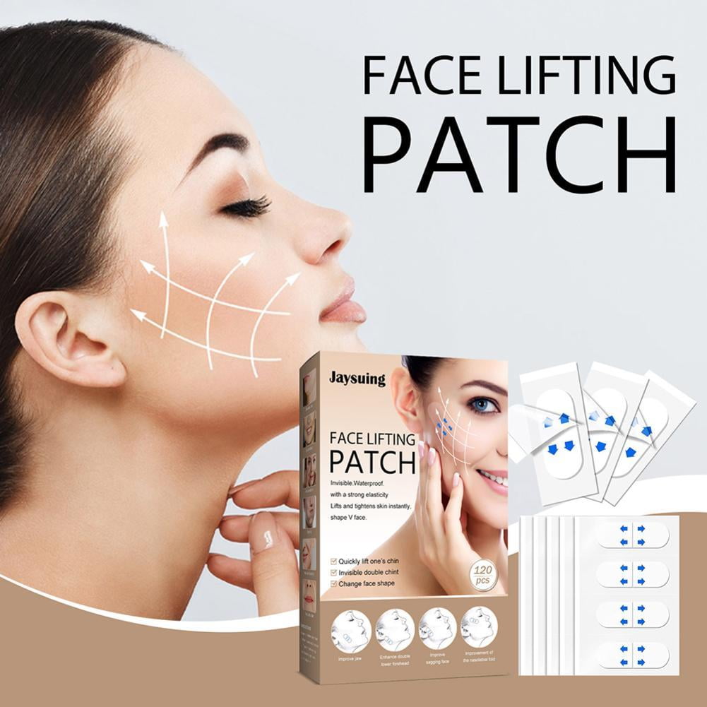 Face Lift Tape Invisible,Invisible Face Lifter Tape,Face Tape Lifting  Invisible,Instant Face Lift Sticker , Facelift Tape for Face Invisible with  Bands for Double Chin Wrinkles 120 PCS 