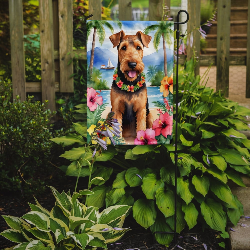 Airedale Terrier Luau Garden Flag 11.25 in x 15.5 in
