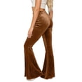 thumbnail image 2 of Velvet Pants Women 2026 Fall Winter Elastic High Waist Flowy Bell Bottom Sparkly Pants Dressy Trousers, 2 of 6