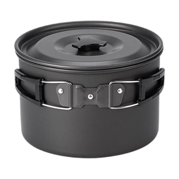 Camping Cook Pots with Lid and Folding Handle Outdoor Cooking Pots Utensils NonStick Camping Cookware Easy to Clean