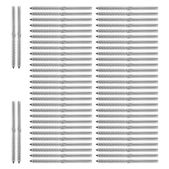 30 Pairs Hand Thread Lag Screws for 1/8 inch Cable Railing Stair DeCk Railing for Wood Pomk6149
