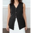 thumbnail image 5 of Womens Sleeveless Sweater Vest Button Black S, 5 of 10