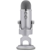Blue Microphone Yeti USB Mic (Silver) with Knox Gear Pop Filter and USB Hub