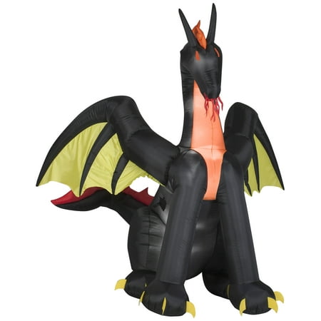 Fire Dragon with Wings Airblown Halloween Decoration