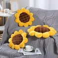 thumbnail image 6 of 1Pc/2Pcs 3D Sunflower Flower Floor Pillow Seating Cushion Mat Sunflower Throw Pillow Yellow Sunflower Shaped Chair Pads Decorative Plush for Bed Car Couch Chair Sofa Office Girls Gifts, 6 of 6