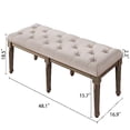 thumbnail image 2 of Faitaliicy 31.49Inch Bedroom Bench,Vintage French Tufted End of Bed Bench, Upholstered Fabric Ottoman Bench with Carved Dark Brown Legs for Living Room Kitchen Hallway,Easy Assemble, 2 of 8