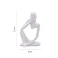thumbnail image 3 of Estatuilla De Pensador Estatua de pensador abstracto, miniescultura de manualidades de oficina (blanco, piensa a la izquierda), 3 of 5