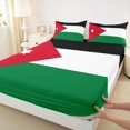 thumbnail image 4 of Manfei Jordan Flag Bed Sheets,Patriotic Theme Art Full Size Sheets,Black White Green,4-Piece,1 Flat Sheet, 1 Fitted Sheet and 2 Pillowcases, 4 of 6