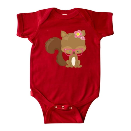 

Inktastic Hipster Squirrel Squirrel With Glasses Flowers Gift Baby Boy or Baby Girl Bodysuit