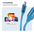 thumbnail image 6 of Powertek MFi-Certified Light-Up USB-A to Lightning Charging Cable, 5 ft, Blue, 6 of 7