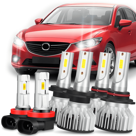 For Mazda 6 2011 2012 2013 Mazda 6 9005 H7 H11 LED Headlight   Fog Light Bulbs 6pcs