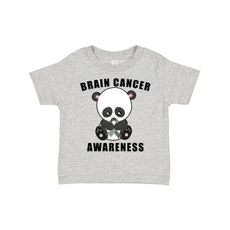 

Inktastic Brain Cancer Awareness with Cure Panda Holding Grey Ribbon Gift Toddler Boy or Toddler Girl T-Shirt