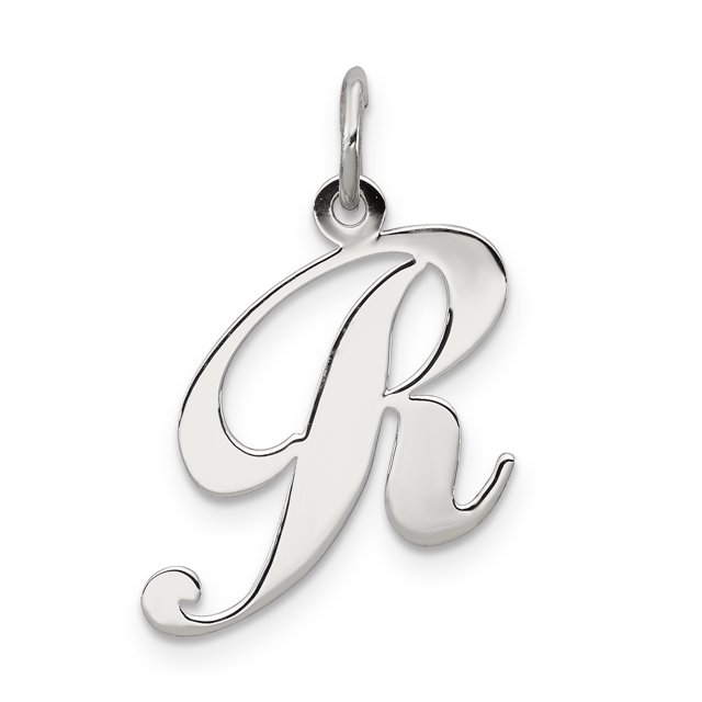 Pendentif Charme Collier Monogramme Initiale Lettre R en Argent Sterling 925