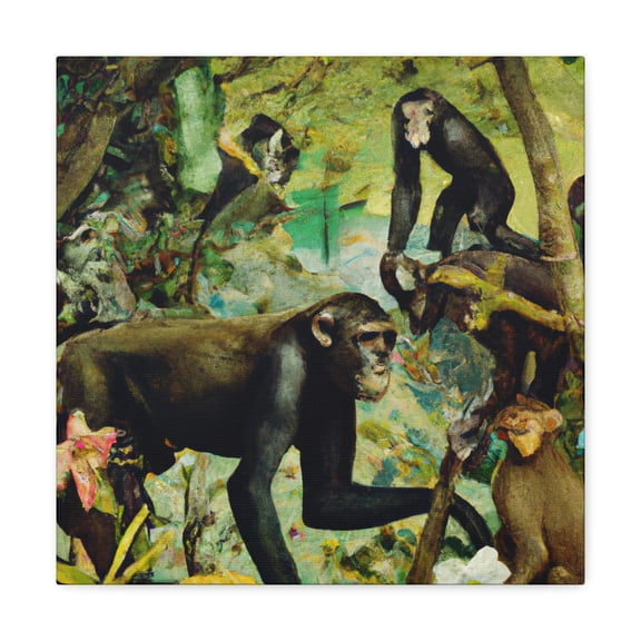 Chimpanzee in Baroque - Canvas