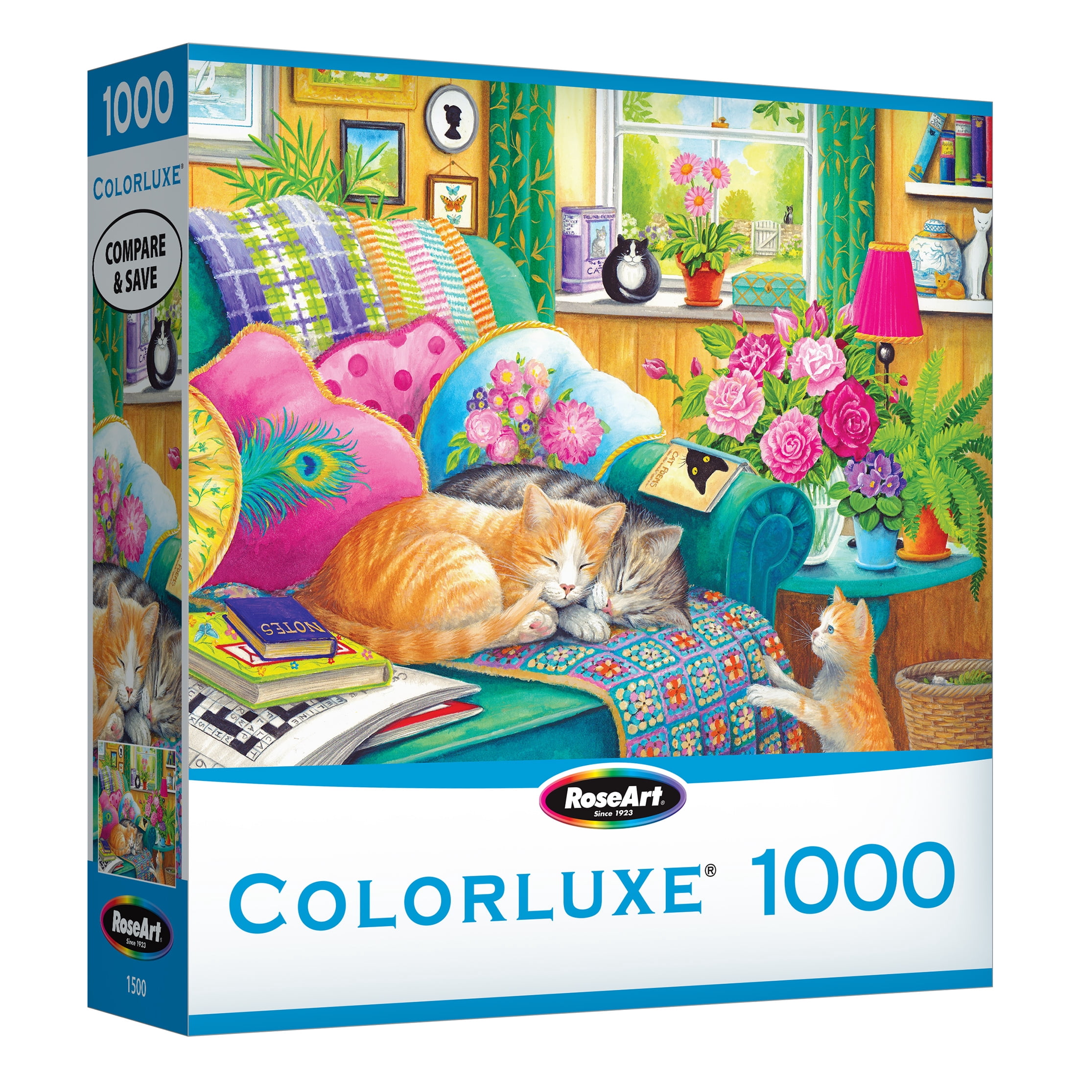 RoseArt - Colorluxe 1000 pièces - sieste de chat - Puzzle à emboîter pour adultes