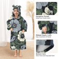 thumbnail image 3 of FORMRS Wearable Blanket Hoodie with Sleeves for Kids Cozy Flannel Sweatshirt, Dark Floral, 3 of 7