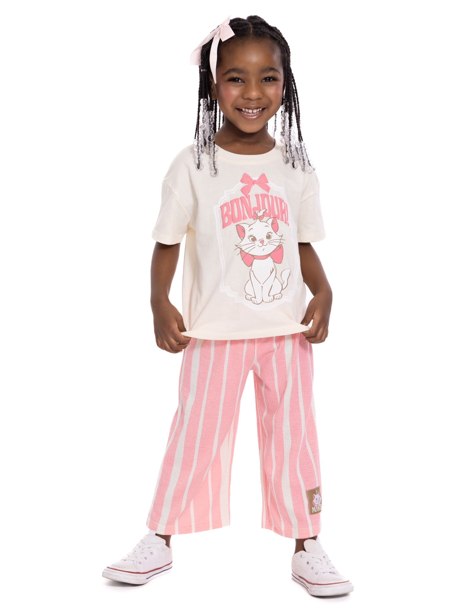 Disney Classics Toddler Girls Graphic Tee and Stripe Pants Set, 2-Piece, Sizes 12M-5T