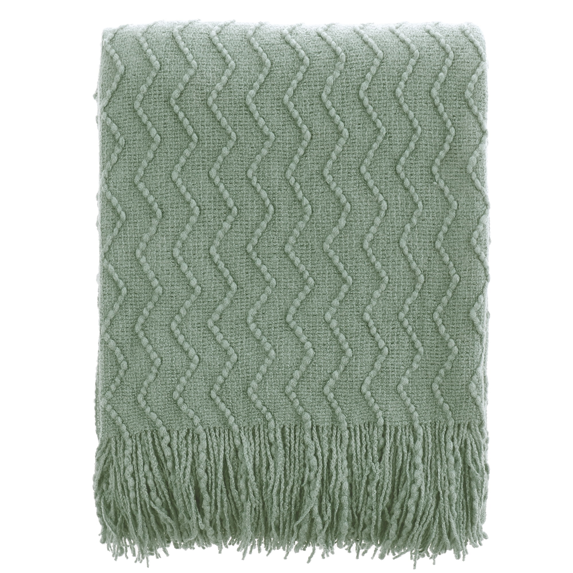 Battilo Sage Green Throw Blanket for Couch, Knit Sage Throw Blankets for Home Afghan Decorative Green Blanket Foot of Bed, 50"x60" Walmart.com