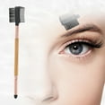 thumbnail image 3 of Unique Bargains 1 Pc Double Head Eyebrow Brush for Bathroom Travel Hotel Toilet Rose Gold Tone Wood Color, 3 of 7