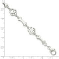 thumbnail image 2 of 925 Sterling Silver Fancy Lobster Closure Bracelet 7.5 Inch Lobster Claw 9mm Wide Link Bracelet for Women, 2 of 2