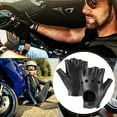 thumbnail image 3 of Jtbuh XLY Womens Fingerless Leather Driving Gloves Soft Sheepskin Half Finger Cycling Motorcycle Gloves Unlined, 3 of 3
