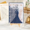 thumbnail image 4 of Tarjeta de invitación de silueta de chica de estilo europeo, tarjeta de bendición de estampado dorado, tarjetas de felicitación universales para vacaciones de boda, 5 piezas, 4 of 4
