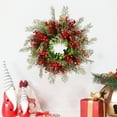 thumbnail image 4 of JVBTVB Artificial Christmas Wreath 16 inch Green Pine with Red Berries Decorations for Front Door Wall Holiday Christmas Decor, 4 of 6