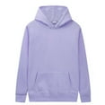 thumbnail image 4 of Godokuleh Oversized Hooded Sweatshirt Men Lightweight Streetwear Plain Hoodie Fleece Pullover Sweater with Pockets Light Purple L, 4 of 5