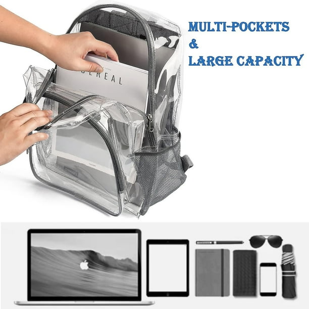 Mochila transparente para trabajo pesado Mochila transparente Mochila de plastico transparente para la escuela el trabajo el estadio los viajes la seguridad el festival la universidad B Walmart en lin...