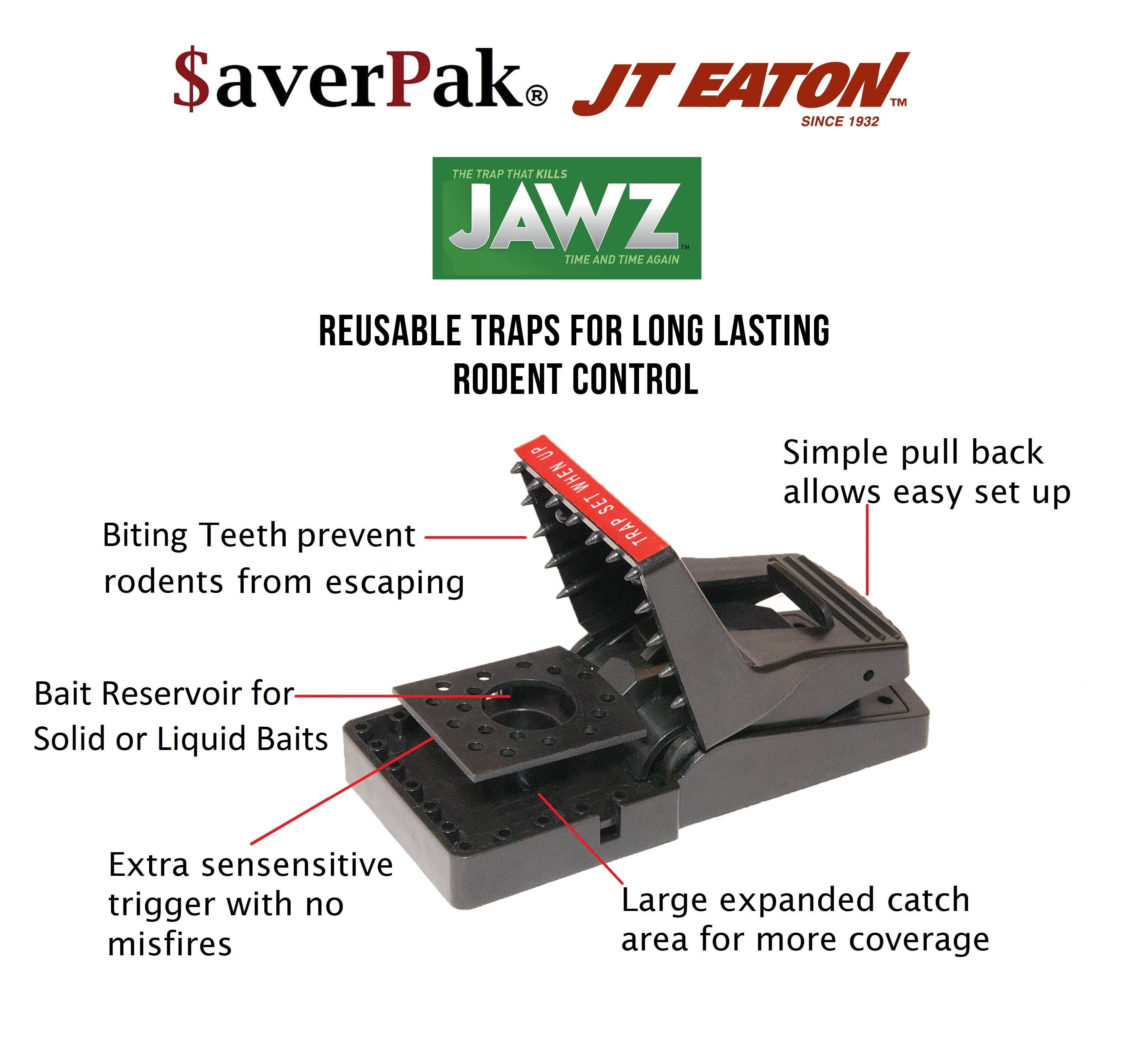 averPak 4 Pack - Includes 4 JT Eaton Jawz Rat and Chipmunk Traps