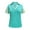 Turquoise/Fairest Jade, variant on Monterey Club Women's Foil Print Contrast Golf Polo Shirt #2098