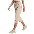 thumbnail image 5 of Women's Capri Pants with Pockets Lightweight Quick Dry Water Resistant Hiking Travel Summer Pants for Outdoor Khaki M, 5 of 6