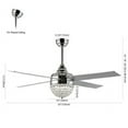 thumbnail image 3 of SAFAVIEH Ceiling Light Fan Crista 3Lt 48" Ceiling Fan Chrome / Clear, 3 of 7
